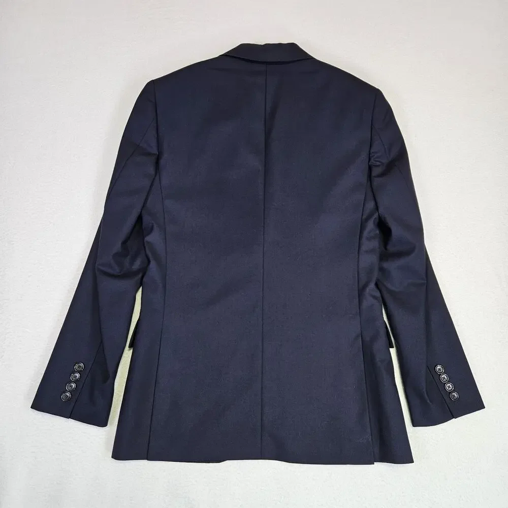 J.Crew Loro Piana Ludlow Blazer Mens 34S Slim Navy Wool Suit Jacket Quiet Luxury